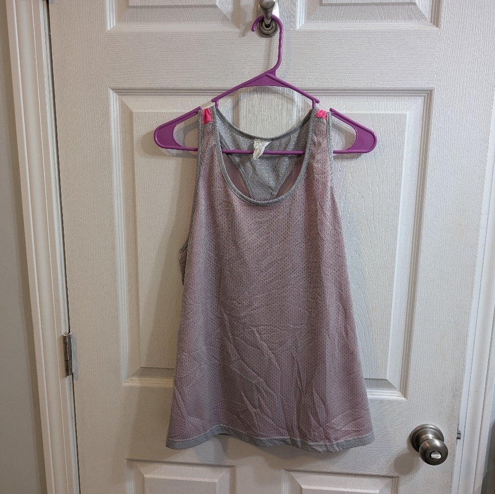 Women’s‎ Danskin Athletic Mesh Gray & Hot Pink Tank Top -  Size Large